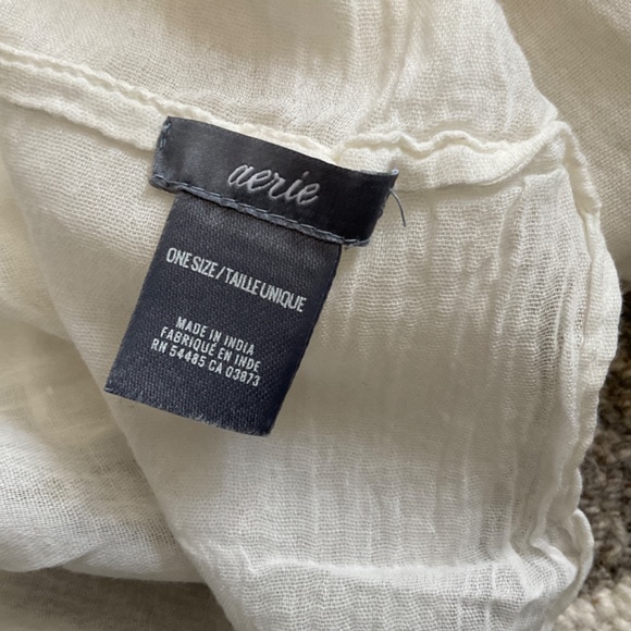 AERIE Scarf White Lace Cotton Cowl Round - Picture 3 of 5